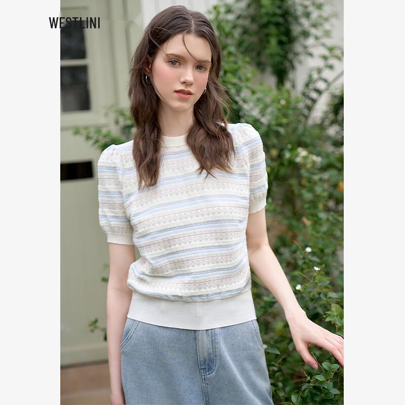 

Women s Short-Sleeve Knit Sweater Top M