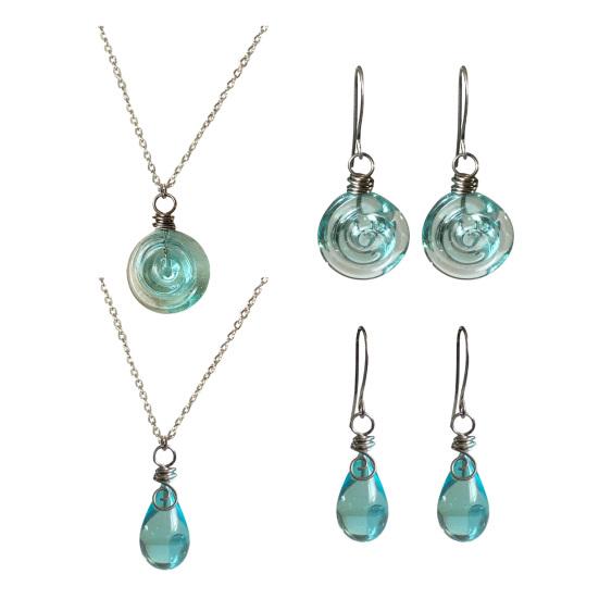 Handmade Earrings with Spiral Design Retro Bronze Hooks Handmade Sustainable Earrings Charm Necklace Jewelry