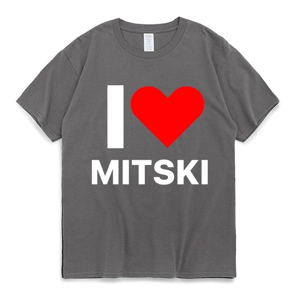 Funny I Love Mitski Graphics T-Shirt Unisex's 100% Cotton Short Sleeve T Shirts Summer Harajuku Tee Shirt Unisex Clothing Tshirts