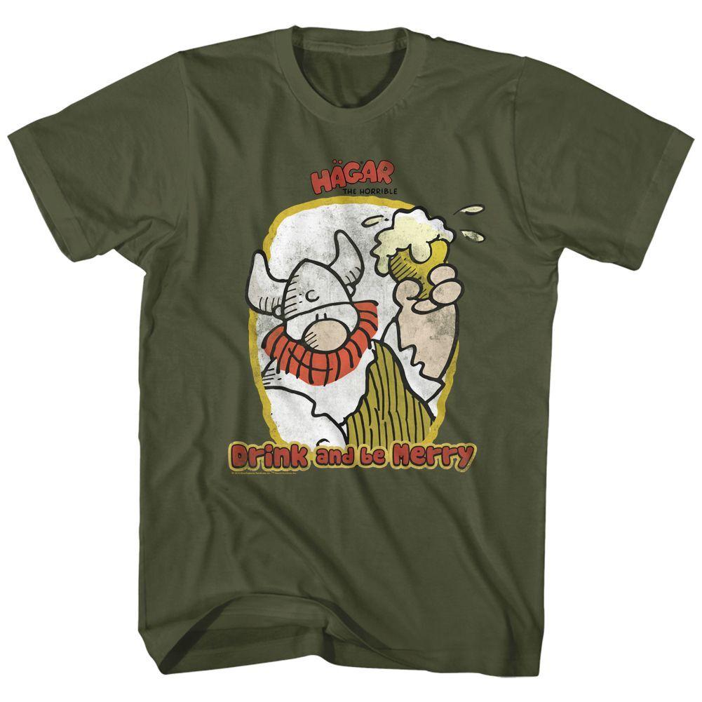 Hagar The Horrible Drink Be Merry Short Sleeve Adult T-shirt XL