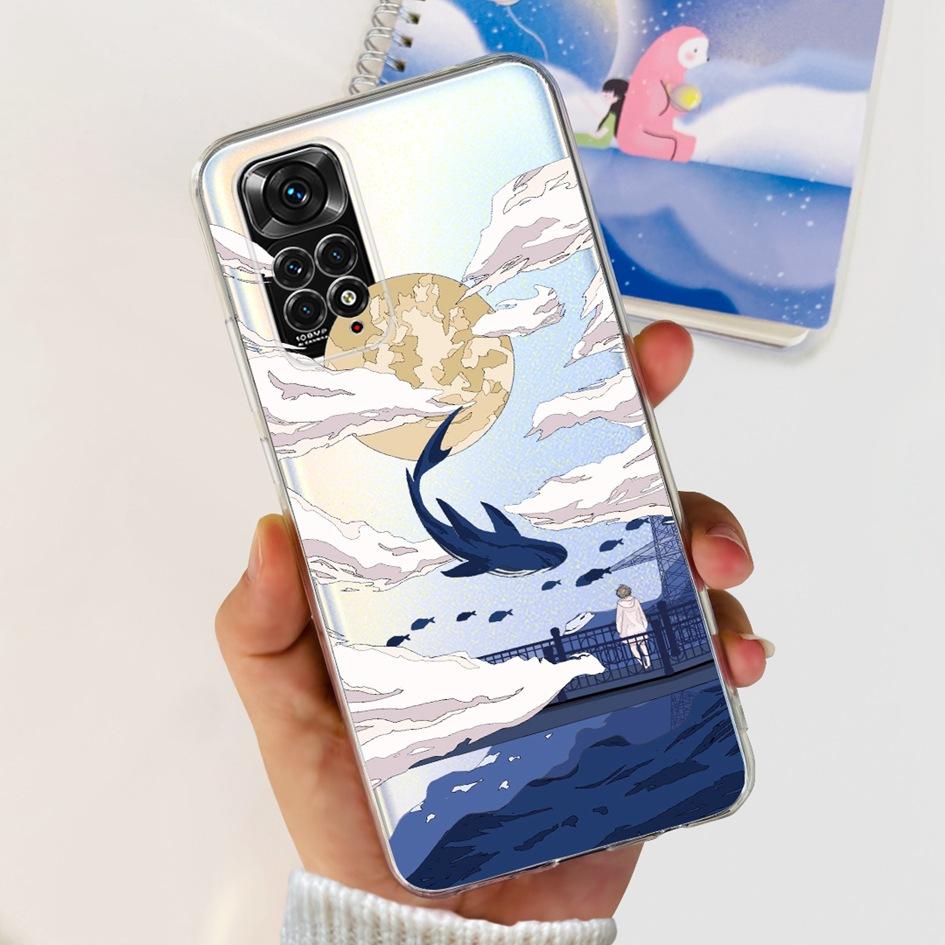 For Xiaomi Redmi Note 11 Case Note 11s Cover Popular Butterfly Dragon Soft Silicone Clear Case For Redmi Note 11S 5G Note11 Capa