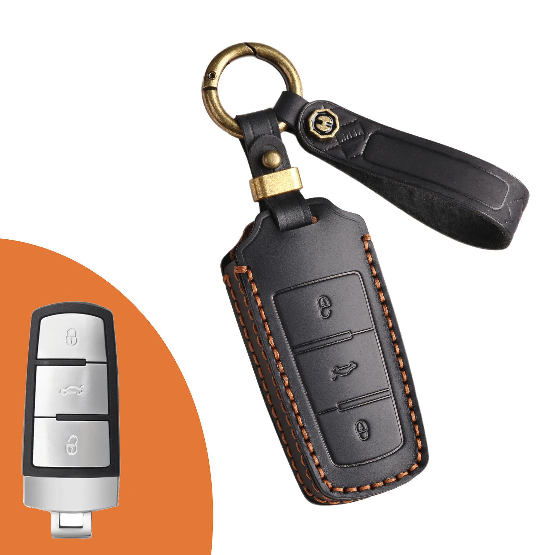 

Применимо к чехлу для ключа Volkswagen Maiteng B7, старый CC, запуск одной кнопкой, автомобиль 12/13/15/16, кожа с пряжкой чёрный