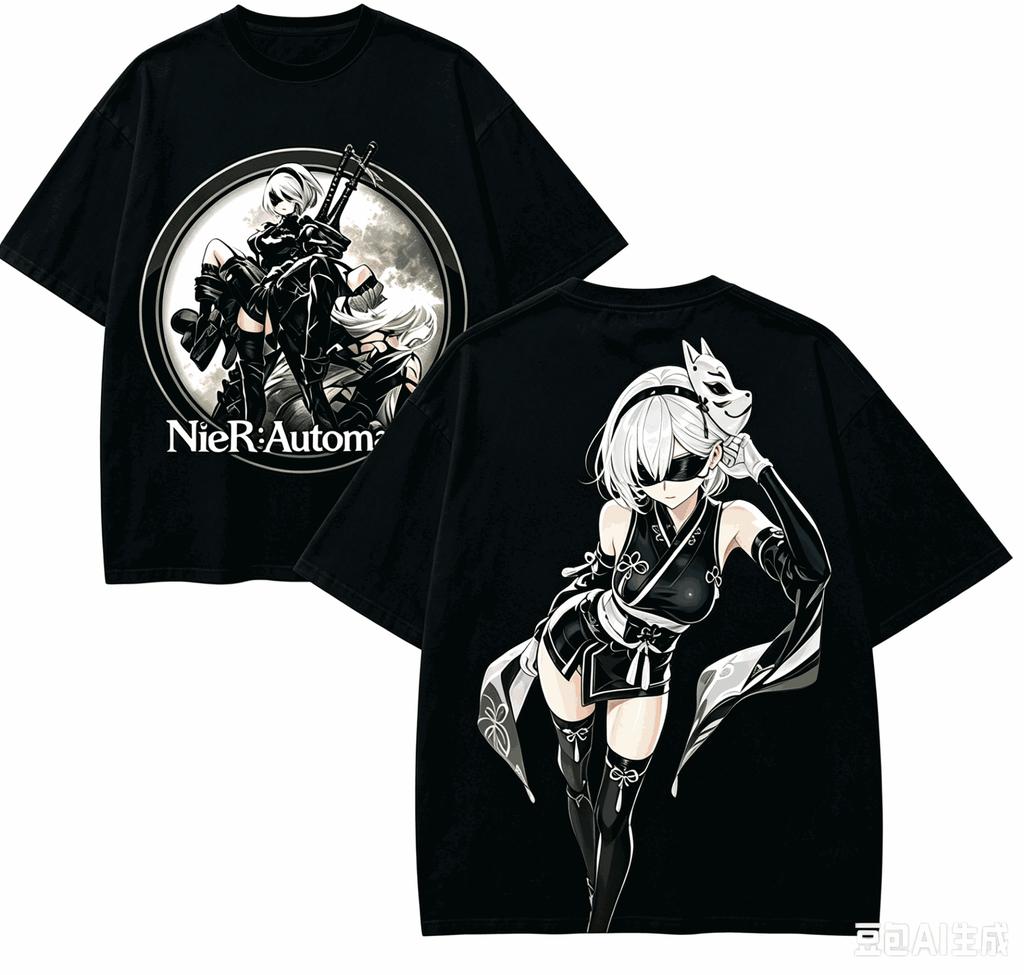 Nier Automata Anime Lover T-shirt Harajuku Cotton New Model High Street Retro Fashion Oversized Unisex Breathable High Quality Short Sleeve Streetwear