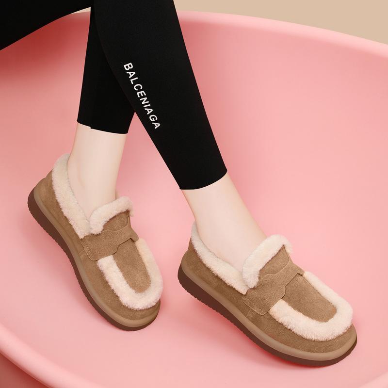 Versatile cotton shoes winter new warm piled thickened fluffy shoes Versatile platform casual shoes