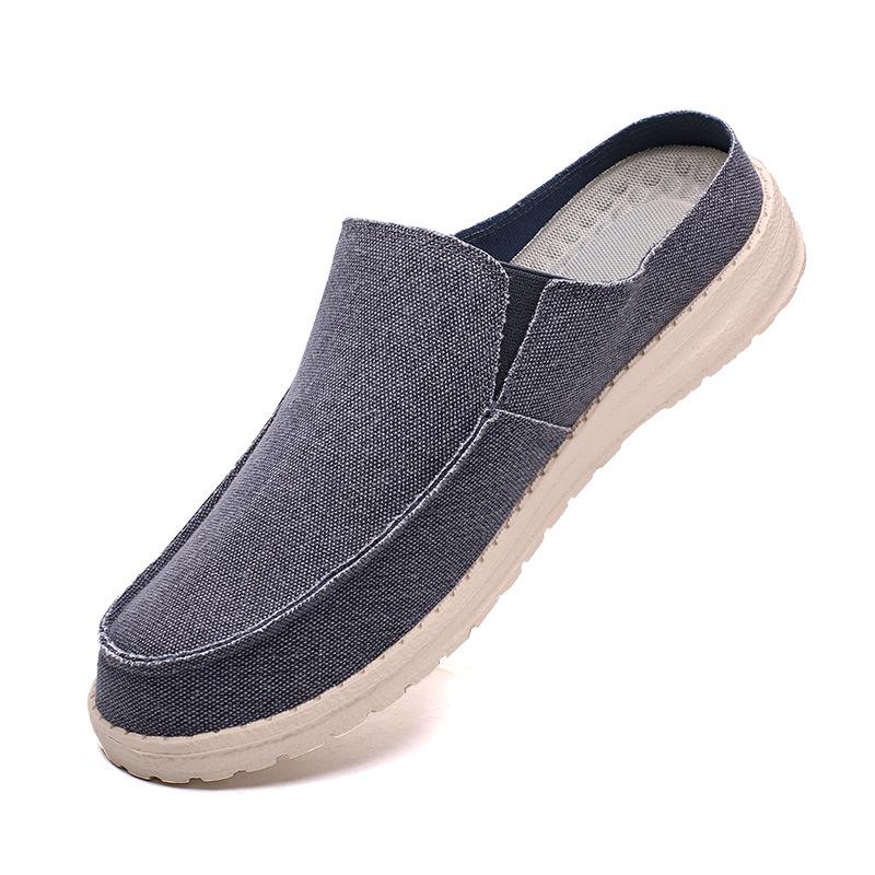 Men's Large Size Lightweight Canvas Slip-On Shoes - Breathable & Casual