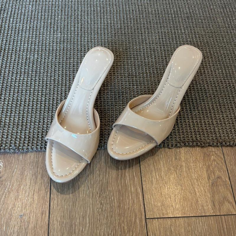 

Темперамент из овчины простые нюдовые туфли на высоком каблуке крутые шлепанцы летняя обувь с открытым носком сексуальные шлепанцы на тонком каблуке женские 40