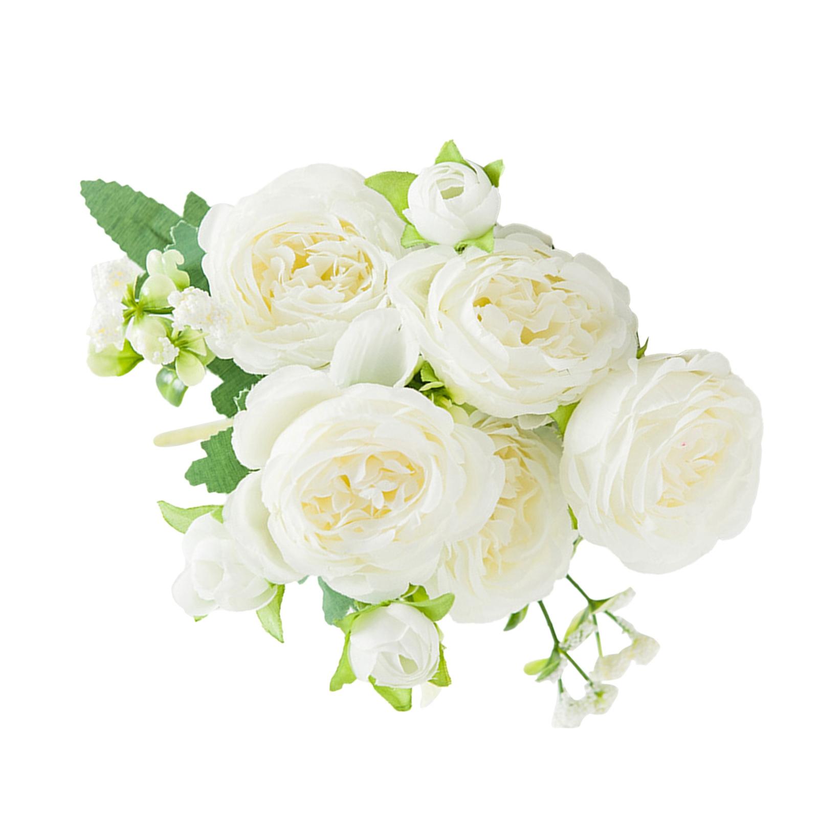 

2 Bunches Artificial Peonies Romantic Vivid 6cm Diameter Attractive Decorative Light Weight Faux Peonies Decoration белый