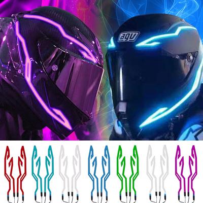 Waterproof Motorcycle Bike Helmet LED Cold Light Strip EL Sticker 4 Flashing Warning Lights Night Riding Helmet