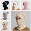 Elastic Hooded Thermal Cap Woolen Cold Proof Scarf Korean Style Knitted Hat  School