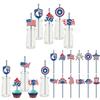 American Day Independence Paper Straws With Stars Flags For Party Decorations
