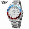 Winner Automatic Mechanical Watch Business Casual Waterproof Luminous Calendar Hollow Stainless Steel Strap Watch Male 8066