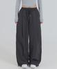 PIANER Nylon One-Pleat String Pants (Charcoal)