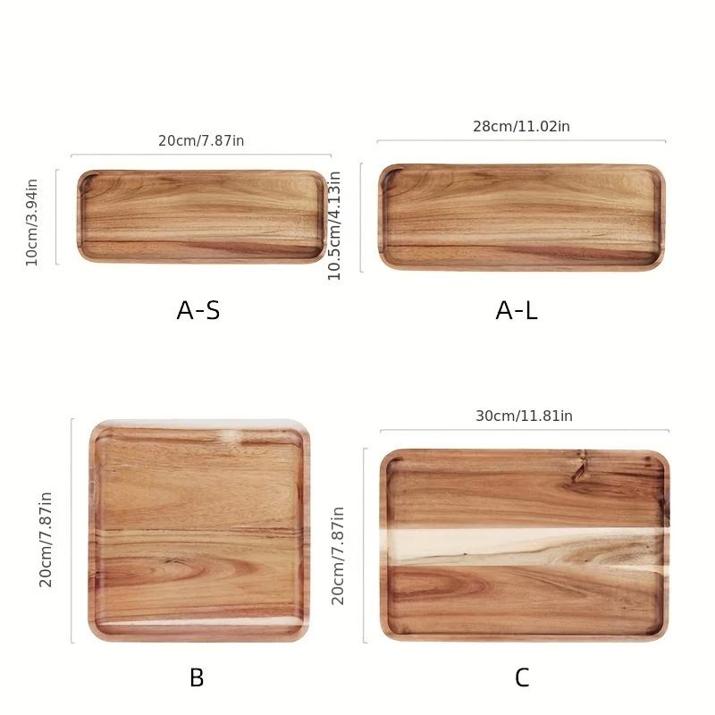 Tavă de cafea Lemn de salcâm Pâine de uz casnic Tavi pentru paine pentru alimente Tavă decorativă din lemn masiv Tavă pentru desert bomboane Tavă din bambus Tavă pentru ceai Gongfu