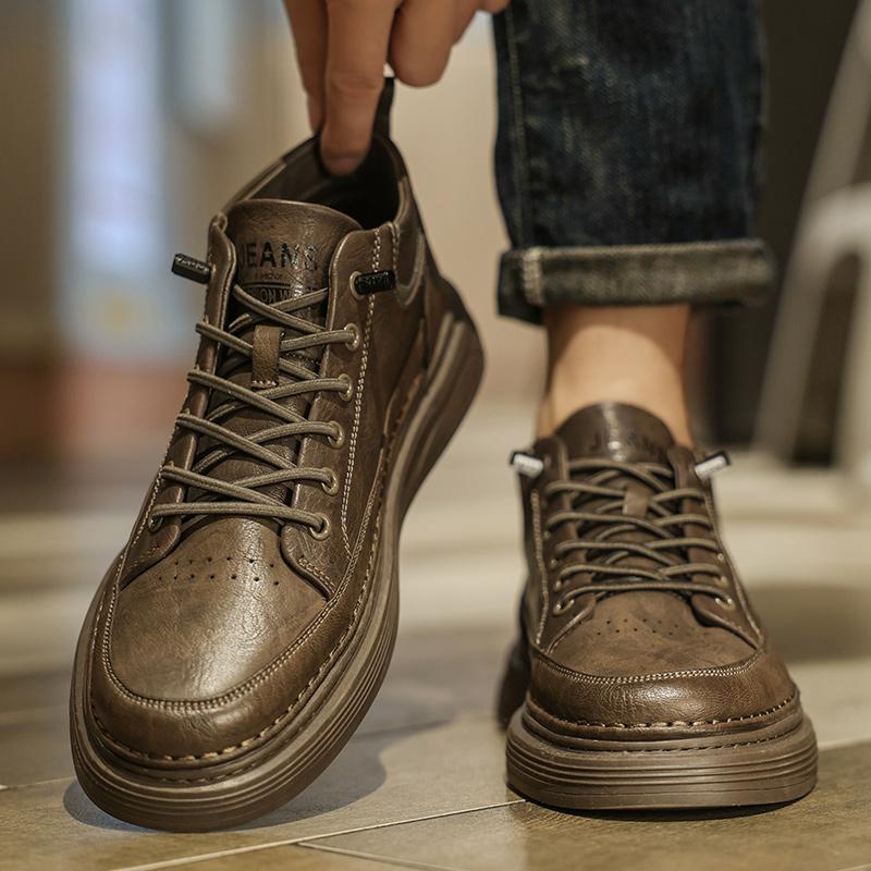 Italian Brand Men's High-top Shoes Popular Outdoor Hiking Shoes In Autumn Winter Men's Genuine Leather Casual Shoes Oxford Shoes