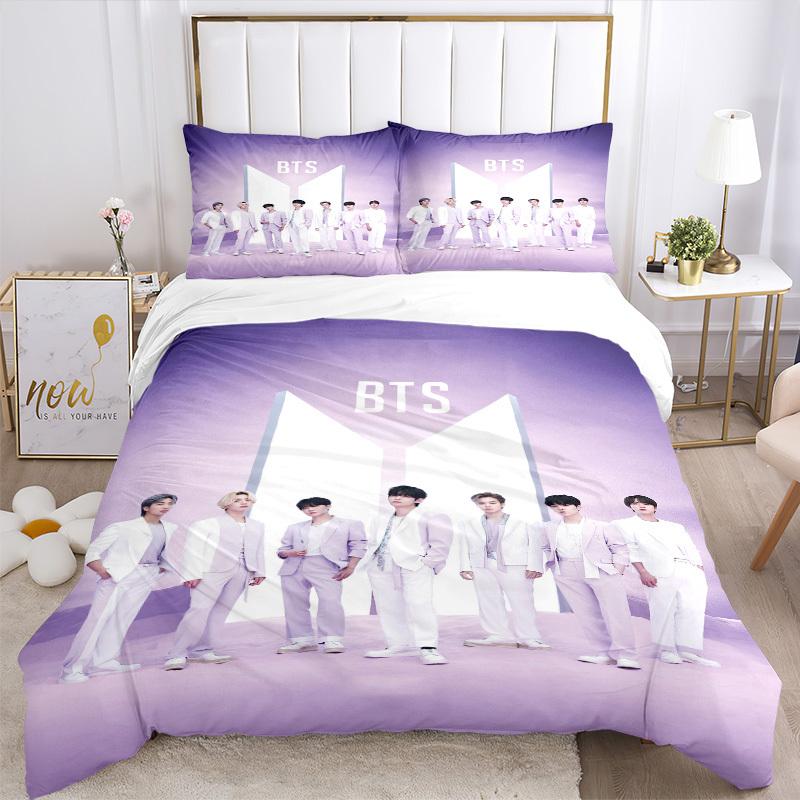 BTS Album Cover Artwork Bedding Set Comforter Cover Gift for Bedroom,Includes 1 Cover and 2 Pillowcases, No InsertB332