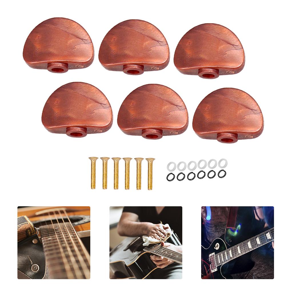 6Pcs Tuners Machine Head Replacement Buttons Knobs Universal Big Semicircle for Folk Electric Guitar Parts