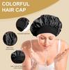 Shower Wide Brim Elastic Satin Hair Care Cap - Women's Sleep, Salon, and Shower Use