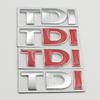 AAZF1 Logo Metálico 3D Rojo Cromado Emblema TDI Letras Placa de Identificación Pegatina Insignia de Maletero de Coche Pegatina TDI Accesorios