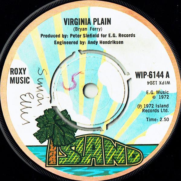 

7inch Record ROXY MUSIC - Virginia Plain WIP6144 Island Records 1972 UK Rock Used