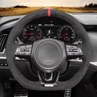 Original Steering Wheel Braid For Kia Stinger 2017 2018 Hand Sewing Car Steering Wheel Cover Soft Suede Leather Trim