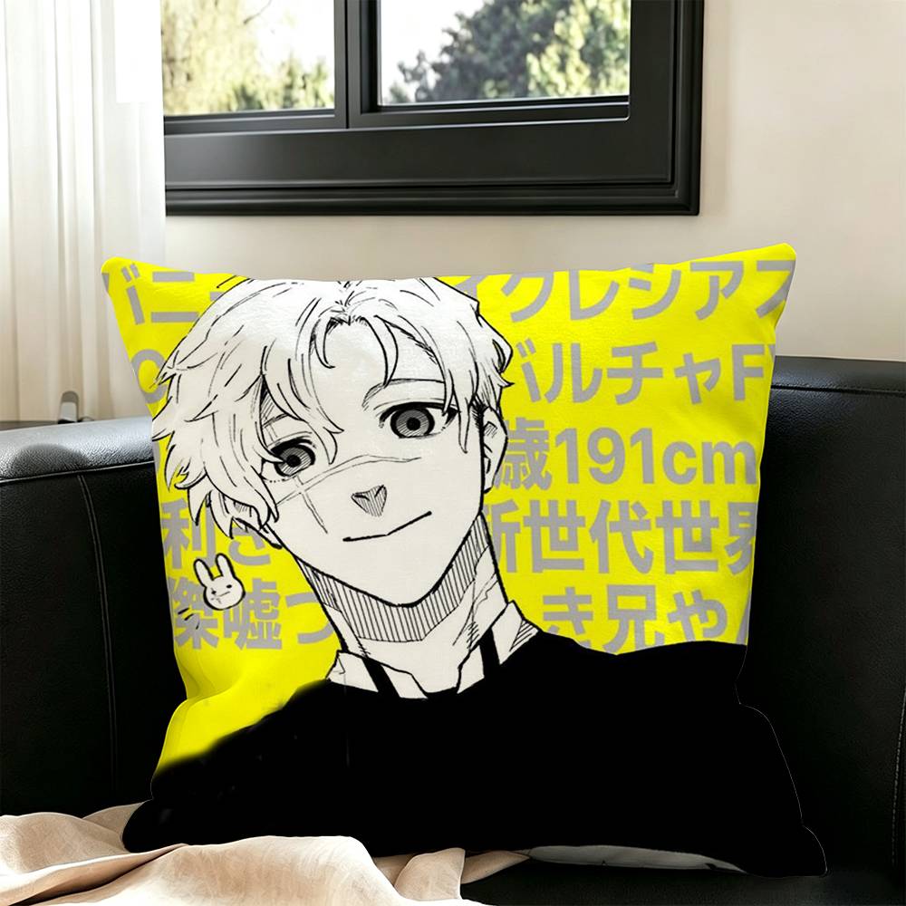 Bunny Iglesias Manga Square Double-Sided printed Pillow Case Bedroom Bedside Pillow Sofa Cushion Cover