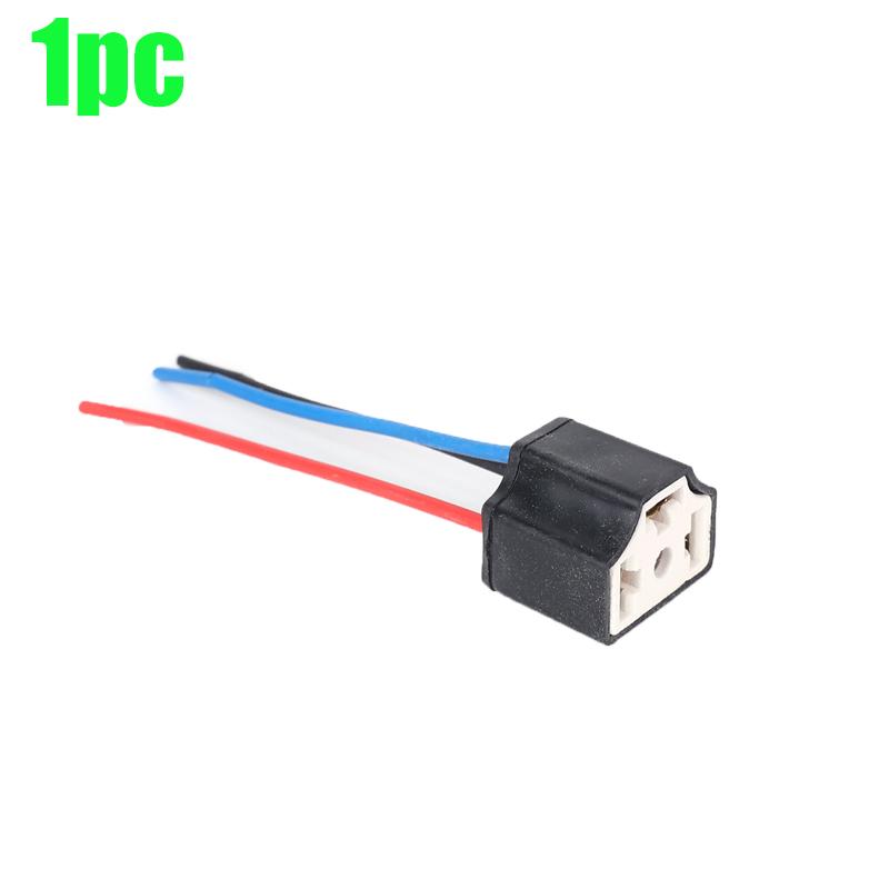 H4 Automotive Headlight Bulb Holder Ceramic Three-pin Socket Headlight Connector Replacement Repair Bulb Holder Connector Plug