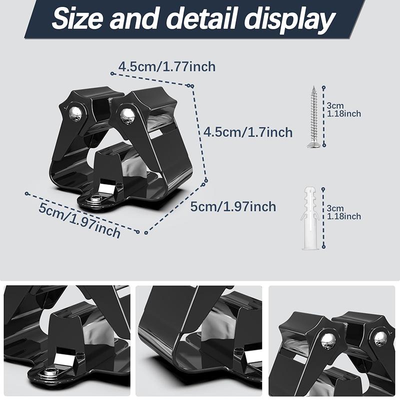 3-H Wall Mounted Broom Holder Multi-Pack Stainless Steel Garden Tool Holder For Home Kitchen Bathroom Garage Tools