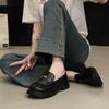 Cowhide version loafers women's 2025 autumn new shoes retro commuter black platform British style small leather shoes