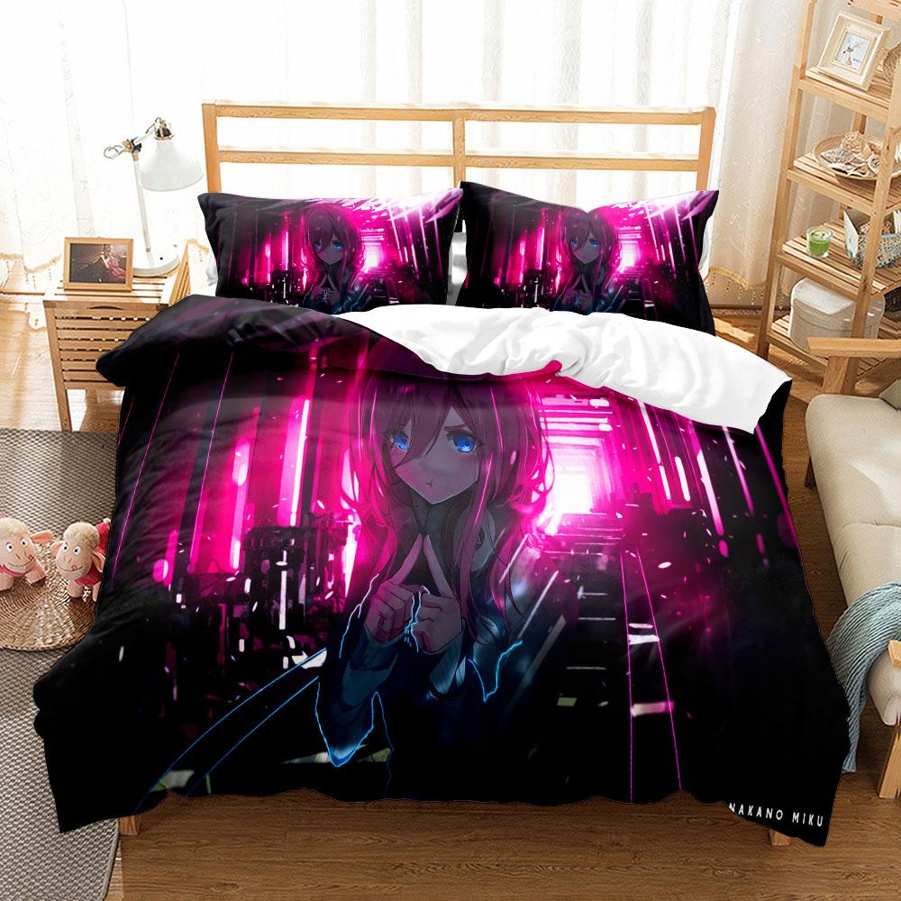 Miku Sakura Comics Girl Duvet Cover Set EU Single Double King US Twin Full Queen King Green Lantern Bed Linen Set
