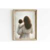 Mom & Child Wall Art Print Mother Daughter Son Portrait Printable Family Artwork Canvas Painting Living Room Bedroom Home Decor