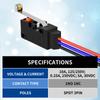 2PCS Waterproof Micro Limit Switch with Long Straight Roller Lever SPDT 3 PIN Pre-wired 10A 125 250V Micorswitch for Electronic