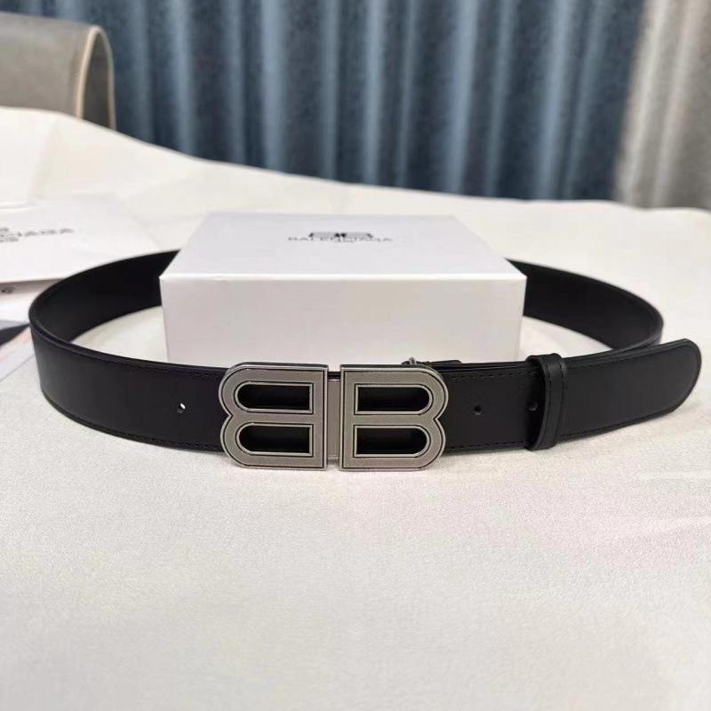 Unisex Genuine Leather Paris Belt - Double BB Design, Versatile & Stylish for Couples