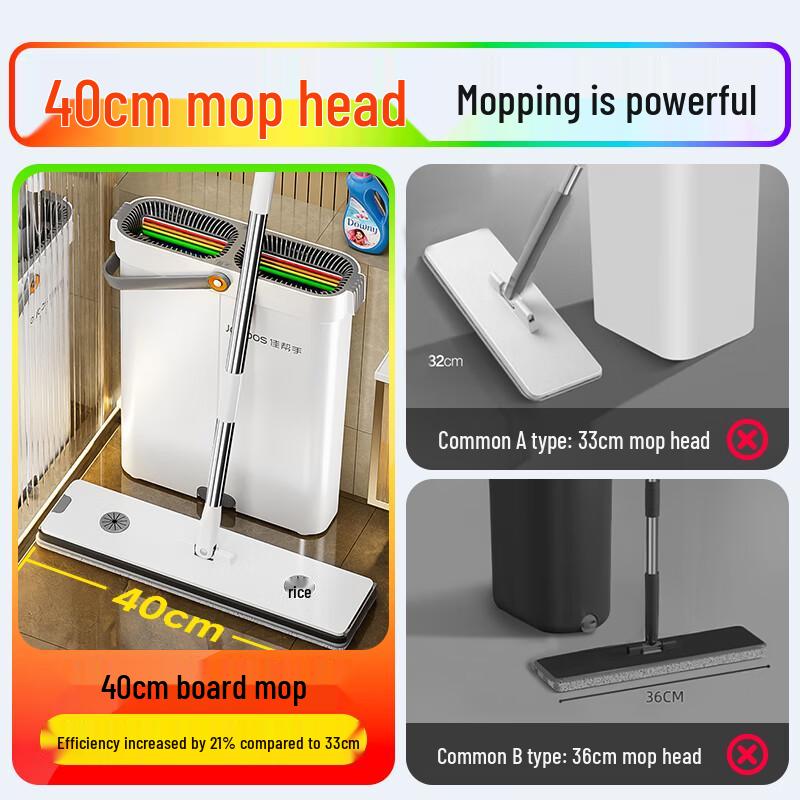 Jiabangshou Self-Wringing Flat Mop & Bucket Set