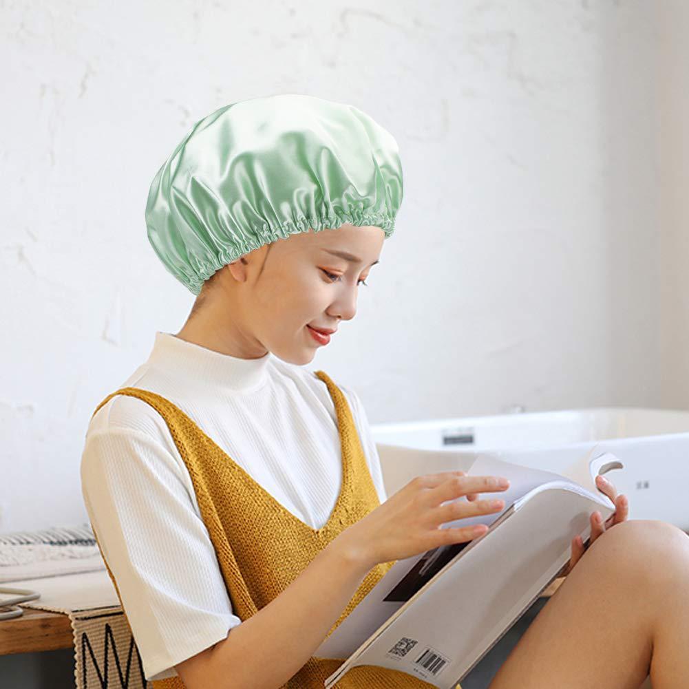 Reusable Shower Cap Daily Use Night Sleep Bath Women’s Hair Care Accessories Double Layer Bath Shower Hair Cover