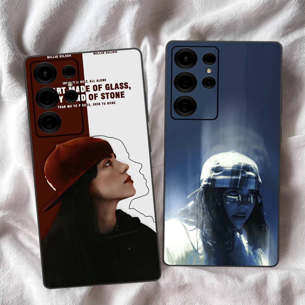 B-Billie E-Eilishes Phone Case For Samsung S 24 Fe 25 Ultra Plus 20 Lite 21 30 22 23 24 22 Ultra 5G Fundas