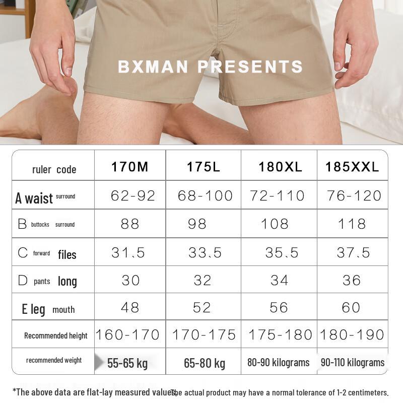 BXMAN Herren Glücksbringer Rote Baumwoll-Boxershorts