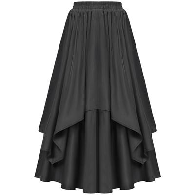 Lässiger Vintage-Rock im Court-Stil für Damen in Volltonfarbe und unregelmäßiger Form