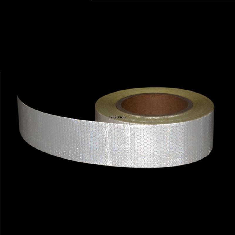 5CM*50M White Reflective Adhesive Tape Outdoor High Vis Conspicuity Safety Strip Waterproof Reflectors Car Sticker For Motorycle