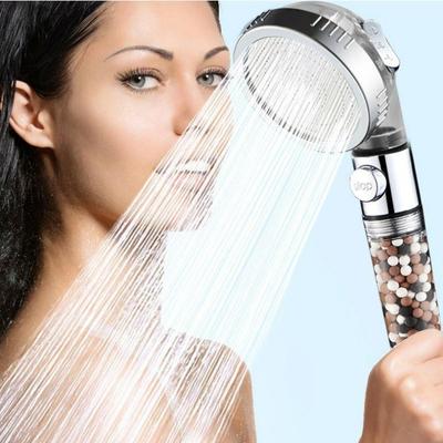 3 standen Verstelbare Hogedruk Douchekop Vervangbaar Filter SPA Douchekop Waterbesparend Met Schakelaar Knop Douche ZH