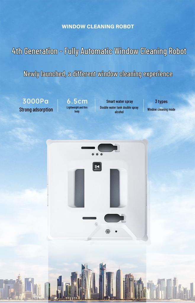 Robot Limpiacristales Eléctrico Inteligente con Mando a Distancia