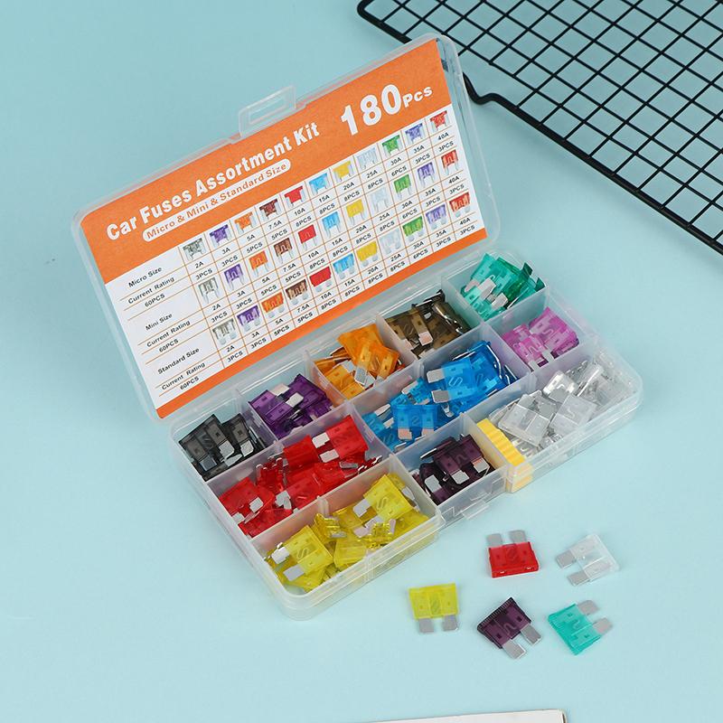 180PCS 300PCS Car Automotive Fuse Kit Assorted Quick Blow Fuses Easy Install for Auto Vehicles and Motorcycle Repairs