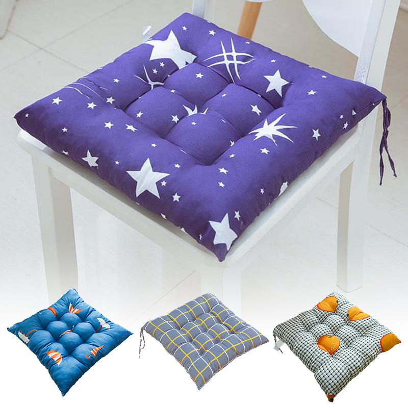 1PC Seat Padded Outdoor Sofa Cushions Indoor Pillow Square Linen With Anti-skid Strap Chair Cushion Printed