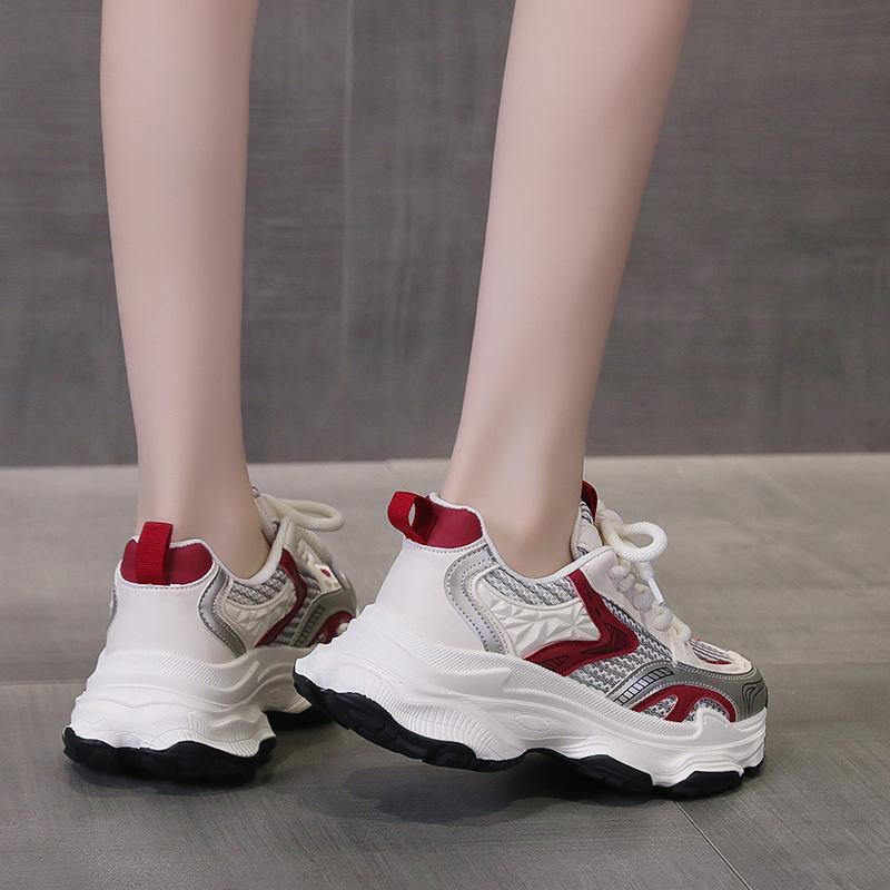 Modă 2024 Pantofi noi de toamnă pentru femei Suprafață din plasă respirabilă Pantof unic Talpă groasă Ușori Pantofi sport de alergare pentru agrement