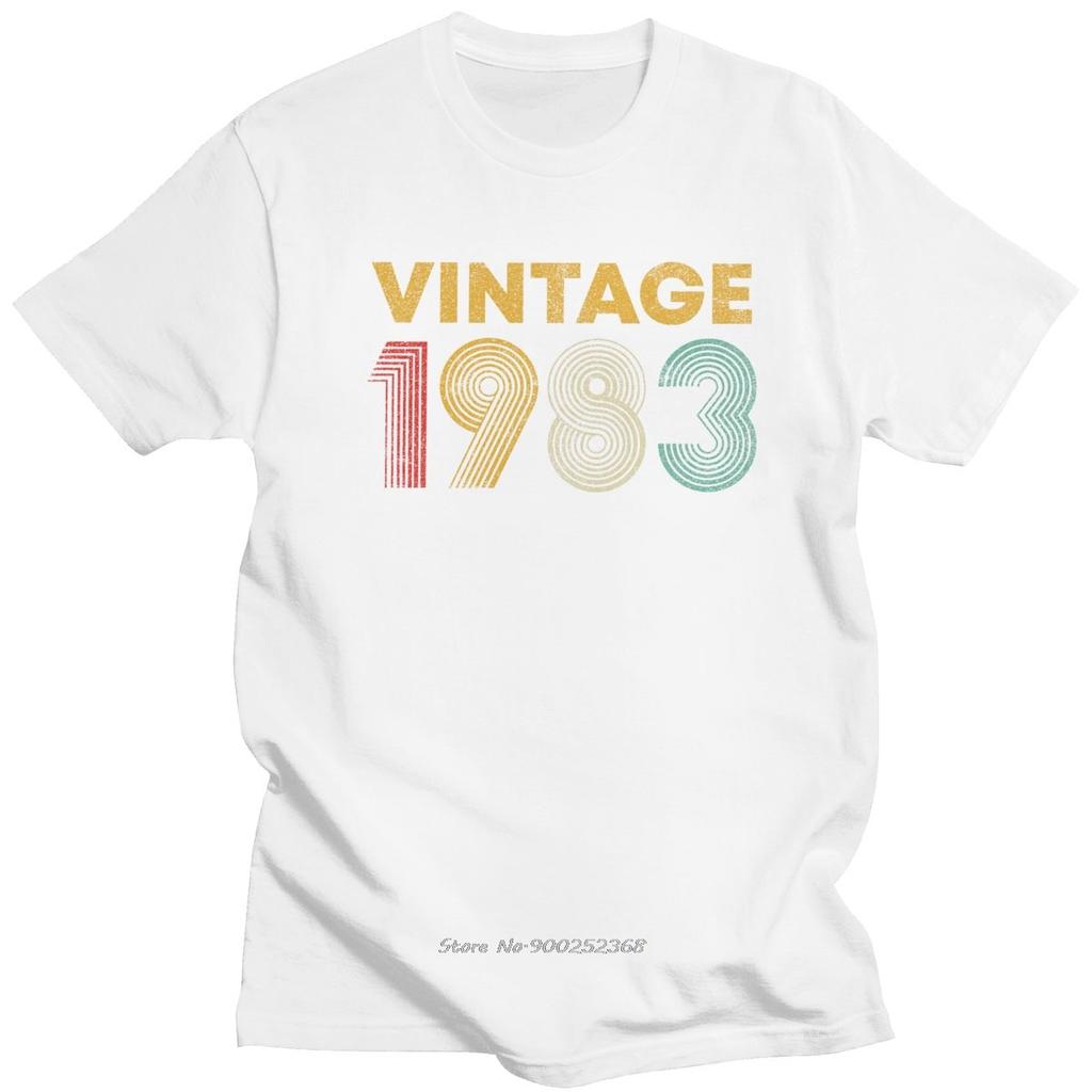 Retro Vintage 1983 Tshirt Men O-neck Short Sleeved 37 Years Old Born In 1983 Shirt 37th Birthday Summer T-shirt Cotton Tee Top