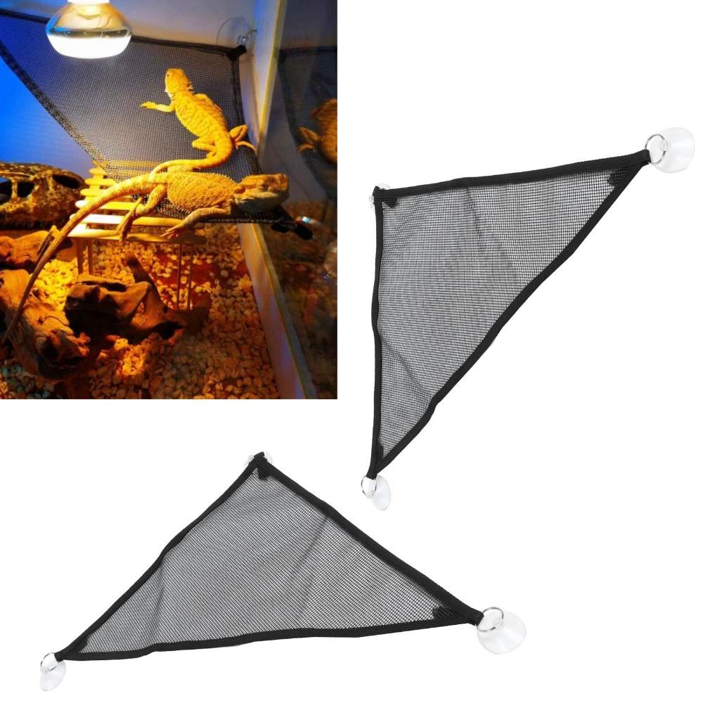 2pcs Nylon Lizard Hammock Black Lizard Hanging Bed Portable Reptile Hammock Terrarium Use