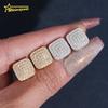Fine Jewelry Hip Hop 925 Sterling Silver Iced Out Screw Back Square VVS Moissanite Men Earrings