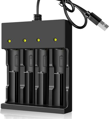 18650 USB Battery Charger 4 Bay Universal Charger for 3.7V Rechargeable Lithium Li Ion Batteries Compatible 26650 10440 14500 16340 Battery Charger