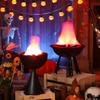 LED Halloween Flammen Feuerstelle Ornamente - Gruselige Hängedekorationen mit künstlichen Flammen für Spukhaus