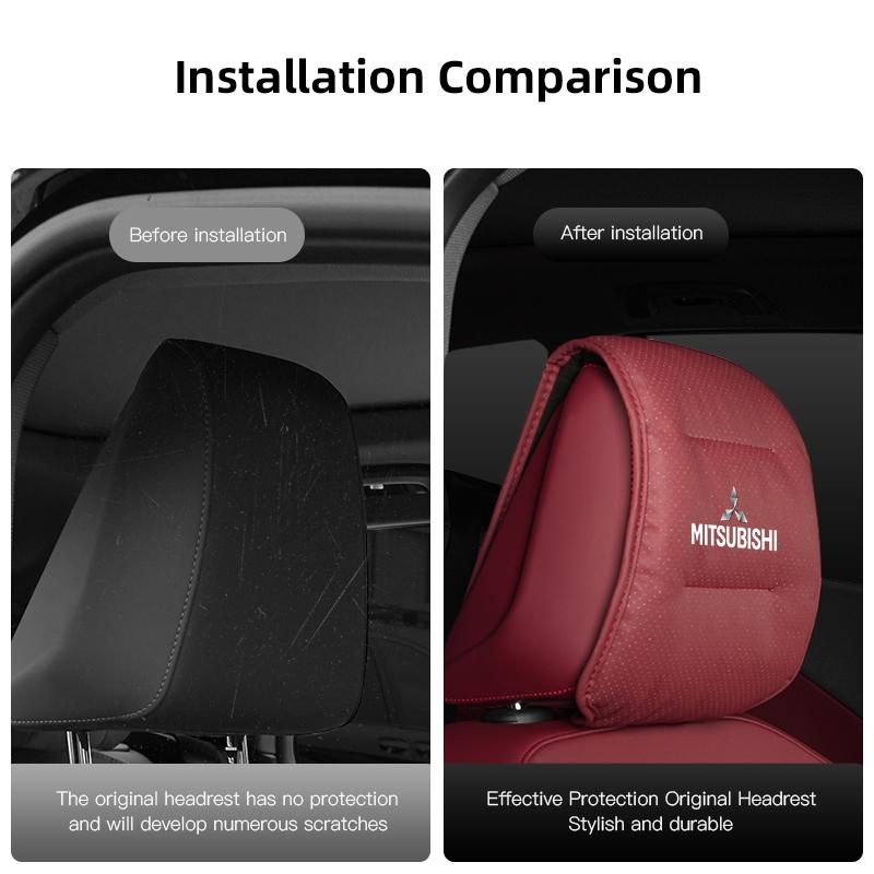 1Pcs Car Seat Headrest Protector Auto Pillow Cover For Mitsubishi Space Delica Ralliart Ex Mirage Jinxuan Galant Attrage Xpander