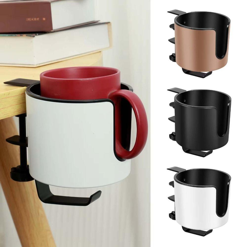 2 in 1 Desk Cup Holder 360-Degree Rotation Cup Rack New Headset Hook  Home